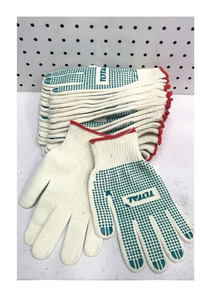 TOTAL Cotton gloves with PVC, size XL  - Image 2