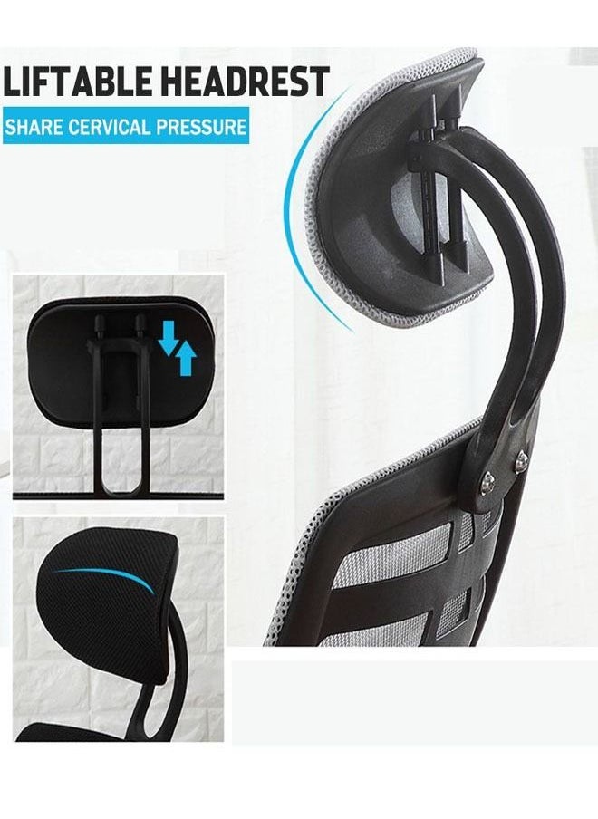 C&C Home - Modern Durable Ergonomically Backrest Designed Swivel Movable and Height Adjustable Office Chair with Headrest Gaming Chair 47.5x48x123 cm - Image 1