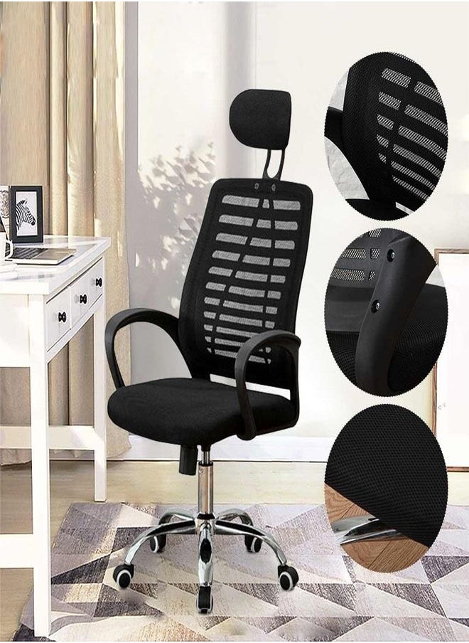 C&C Home - Modern Durable Ergonomically Backrest Designed Swivel Movable and Height Adjustable Office Chair with Headrest Gaming Chair 47.5x48x123 cm - Image 1