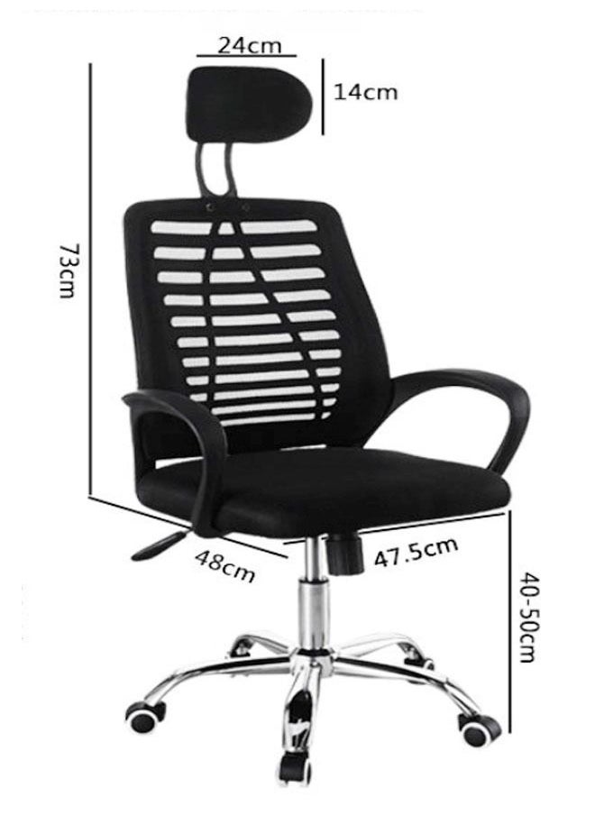 C&C Home - Modern Durable Ergonomically Backrest Designed Swivel Movable and Height Adjustable Office Chair with Headrest Gaming Chair 47.5x48x123 cm - Image 1