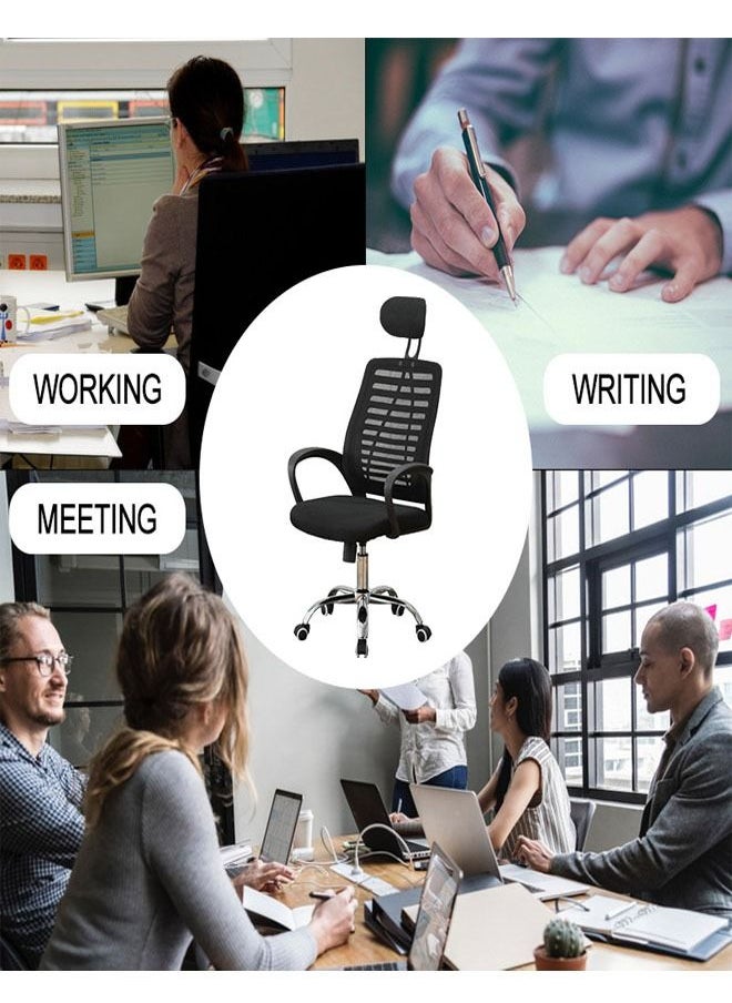C&C Home - Modern Durable Ergonomically Backrest Designed Swivel Movable and Height Adjustable Office Chair with Headrest Gaming Chair 47.5x48x123 cm - Image 1