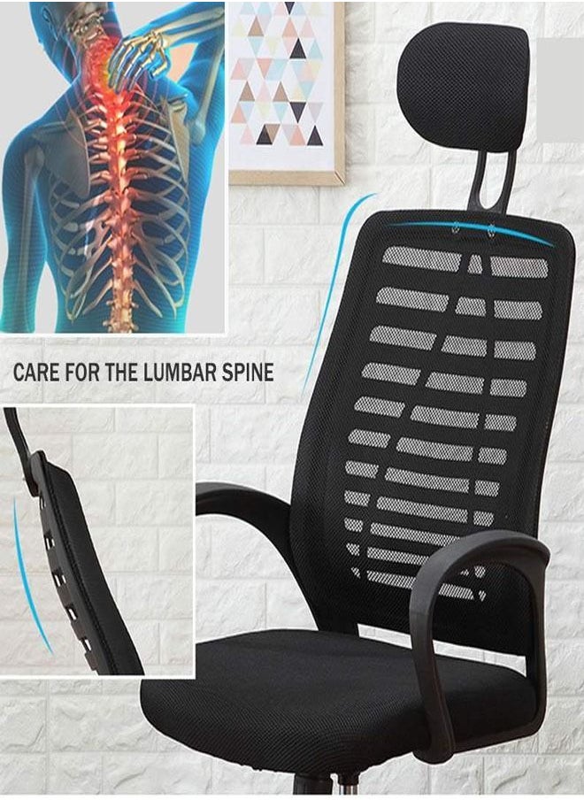 C&C Home - Modern Durable Ergonomically Backrest Designed Swivel Movable and Height Adjustable Office Chair with Headrest Gaming Chair 47.5x48x123 cm - Image 1