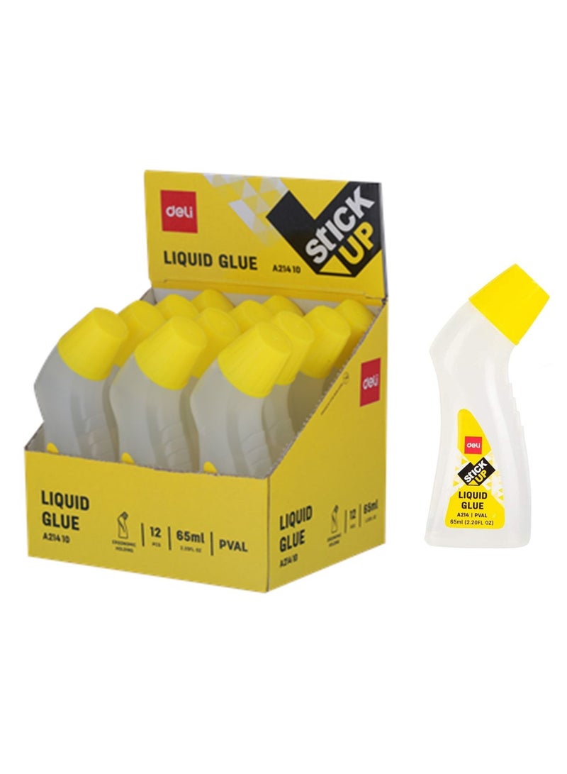 Deli 12-Piece Liquid Glue 65ml Content - Image 1
