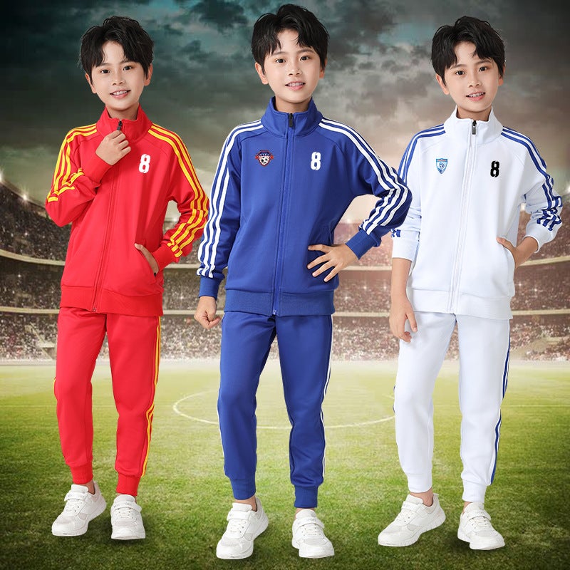 Children'S Football Suit Boys' And Girls' Competition Long Sleeve Training Suit Coat Team Suit Football Performance Suit Printing - Image 2