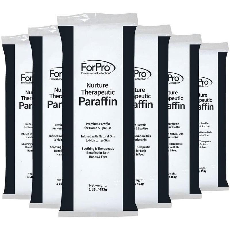 ForPro Professional Collection Nurture Paraffin Wax Refill, Fragrance Free, Six 1-Pound Paraffin Blocks, Non-Greasy, Moisturizing for Soft & Healthy Skin, Unscented, 6 Lbs