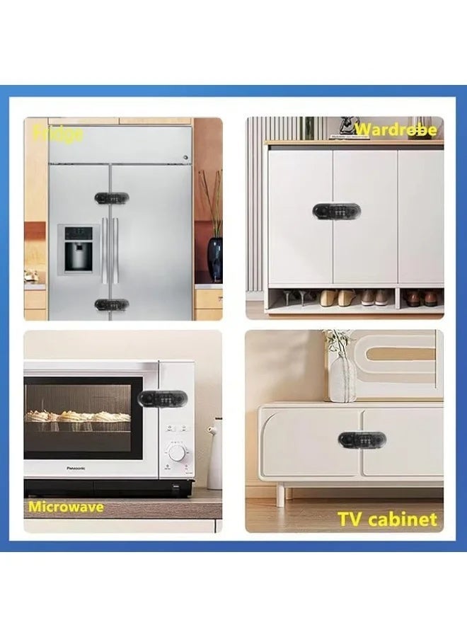 SUNKKQ 2 Pack Child Proof Cabinet and Fridge Locks, **2 Table Corner Safety Bumpers Included**, Baby Safety Locks with Strong Adhesive for Cabinets, Drawers, Refrigerator, Oven and Doors – Easy Install, Durable Childproofing for Kids - Image 4