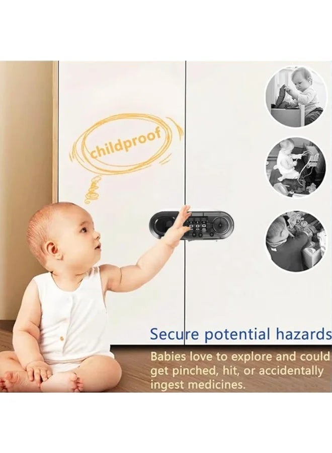 SUNKKQ 2 Pack Child Proof Cabinet and Fridge Locks, **2 Table Corner Safety Bumpers Included**, Baby Safety Locks with Strong Adhesive for Cabinets, Drawers, Refrigerator, Oven and Doors – Easy Install, Durable Childproofing for Kids - Image 3