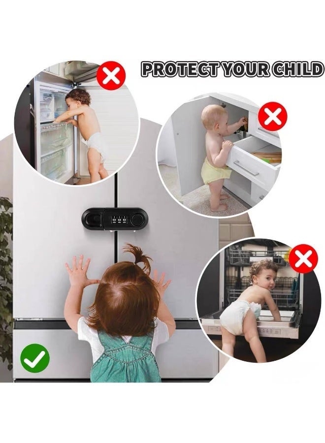 SUNKKQ 2 Pack Child Proof Cabinet and Fridge Locks, **2 Table Corner Safety Bumpers Included**, Baby Safety Locks with Strong Adhesive for Cabinets, Drawers, Refrigerator, Oven and Doors – Easy Install, Durable Childproofing for Kids - Image 2