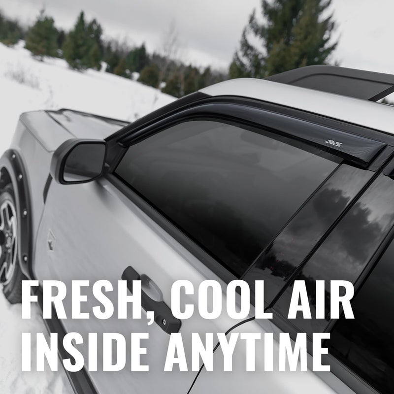AVS Auto Ventshade [AVS] Outside Mount Rain Guards For 2014-2018 Chevrolet Silverado-GMC Sierra 1500; 2015-2019 Silver-Sierra 2500 & 3500, CREW CAB ONLY | Window Vent Visors, 4 pcs. - Smoke | 94536 - Image 5