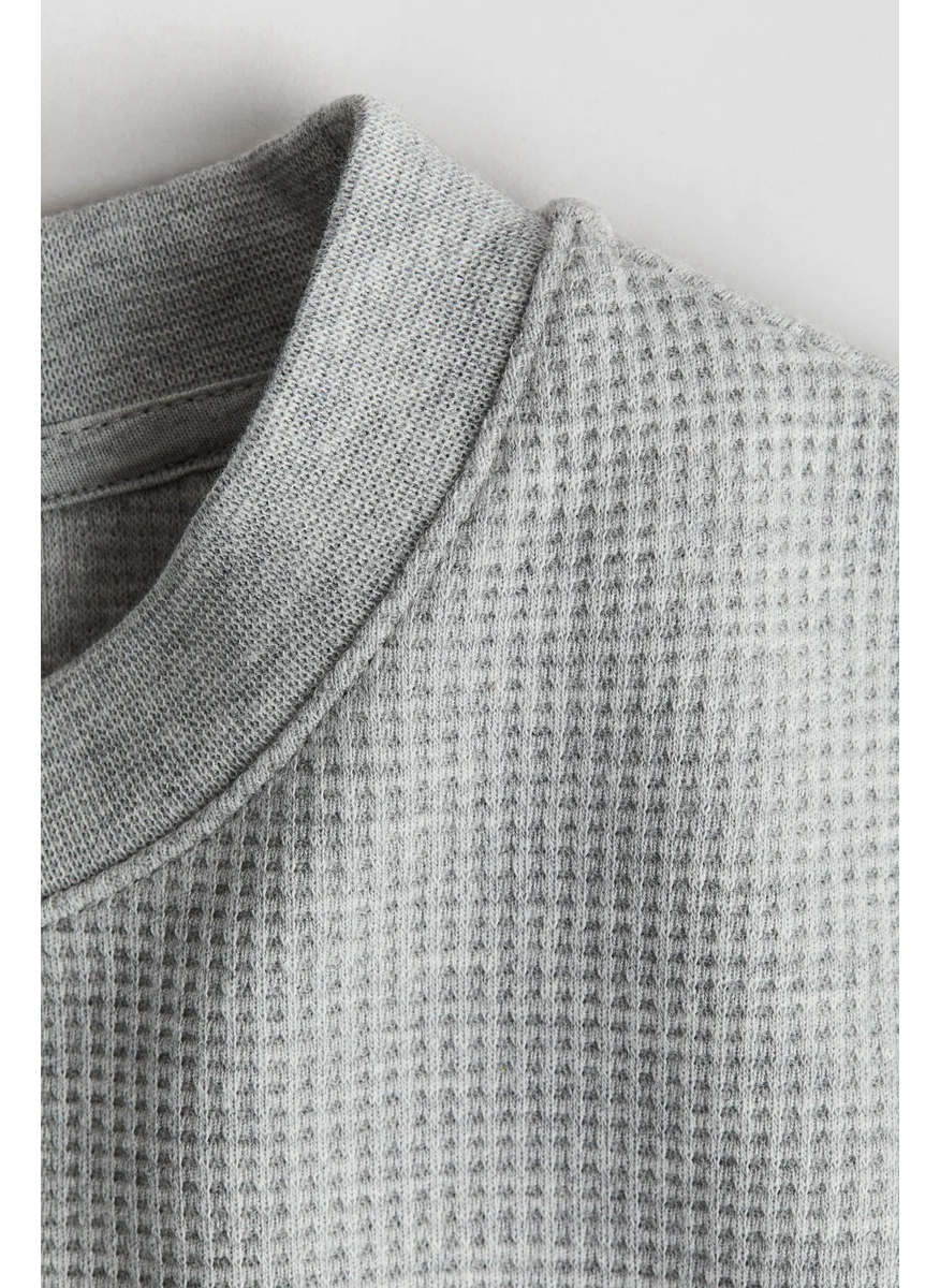 H&M Waffled Cotton Sweatshirt