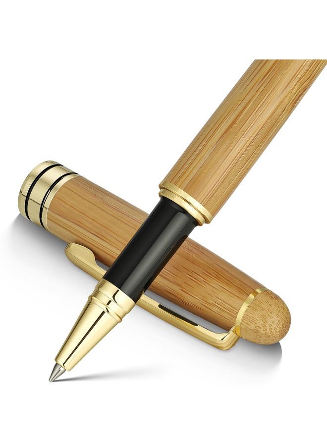 BEILUNER Luxury Wood Ballpoint Pen Writing Set,Bamboo-Elegant Nature Nice Gift Pen Set for Signature Executive Business Office Fancy Writing Supplies - Christmas Gift Boxed with Spare Refills (Black) - Image 1