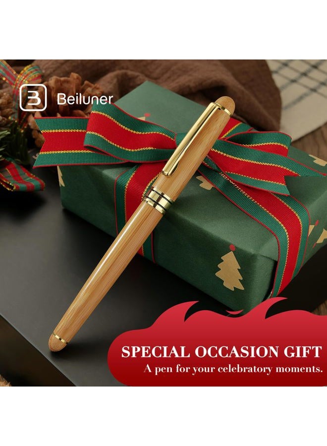 BEILUNER Luxury Wood Ballpoint Pen Writing Set,Bamboo-Elegant Nature Nice Gift Pen Set for Signature Executive Business Office Fancy Writing Supplies - Christmas Gift Boxed with Spare Refills (Black) - Image 5