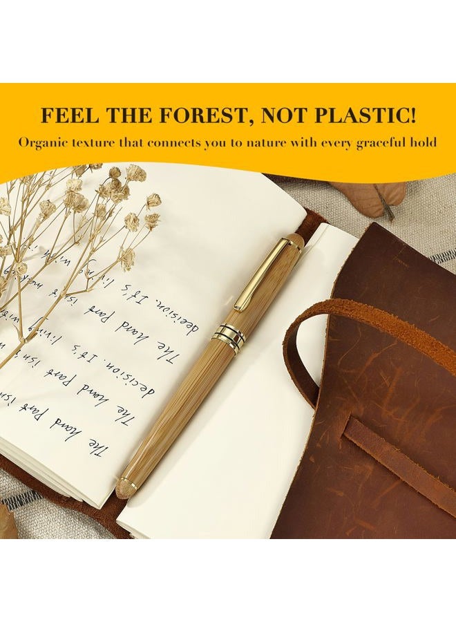 BEILUNER Luxury Wood Ballpoint Pen Writing Set,Bamboo-Elegant Nature Nice Gift Pen Set for Signature Executive Business Office Fancy Writing Supplies - Christmas Gift Boxed with Spare Refills (Black) - Image 3