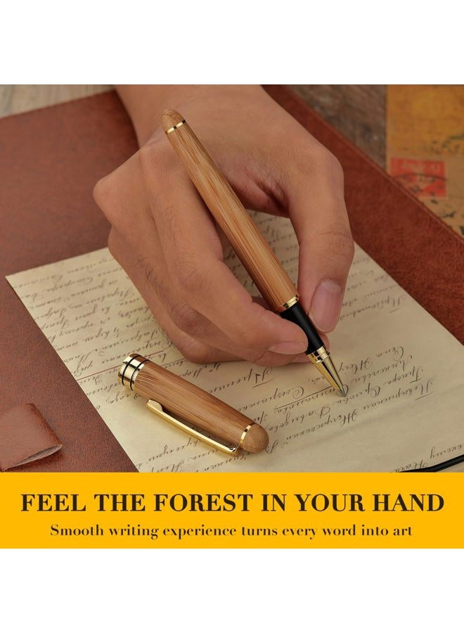 BEILUNER Luxury Wood Ballpoint Pen Writing Set,Bamboo-Elegant Nature Nice Gift Pen Set for Signature Executive Business Office Fancy Writing Supplies - Christmas Gift Boxed with Spare Refills (Black) - Image 4