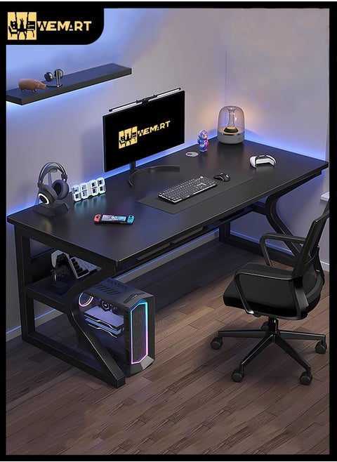 Gaming Table, Computer Table,Gaming Desk,C-Shaped Table Legs Simple Game Table,Office Desk Home Desk Student Writing Study Table, Black(100*60CM)