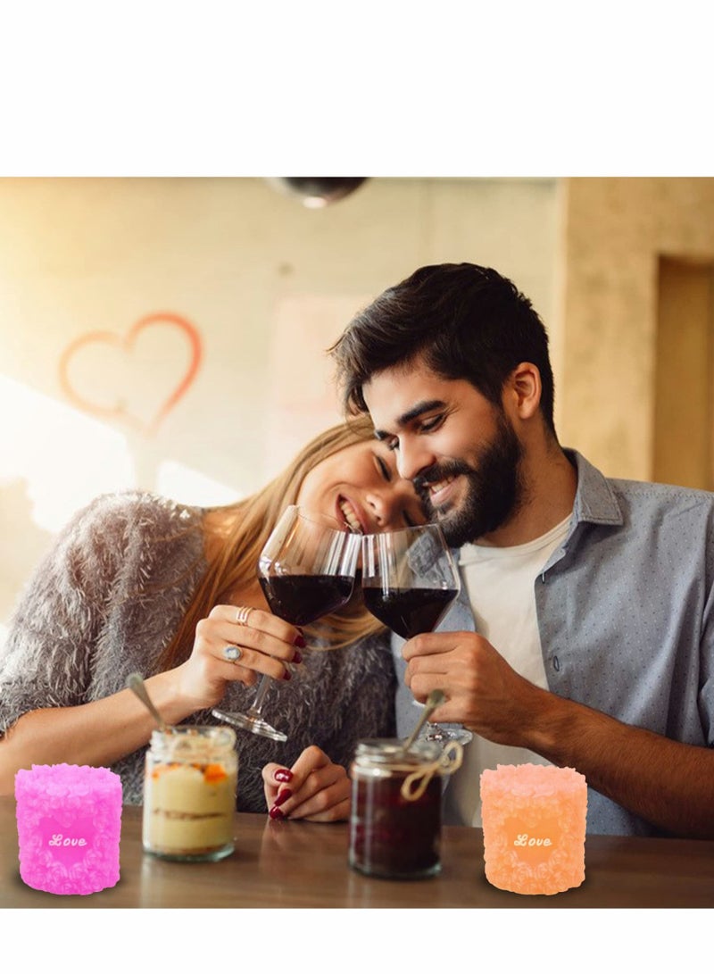 Excefore قوالب الشموع السيليكون - قوالب شمعة وردة 3D قالب عمود حب السيليكون قالب صب راتينج لعيد الحب لصنع الشموع بنفسك صابون منزلي الصنع حرف الطين البوليمر الجبس - Image 5