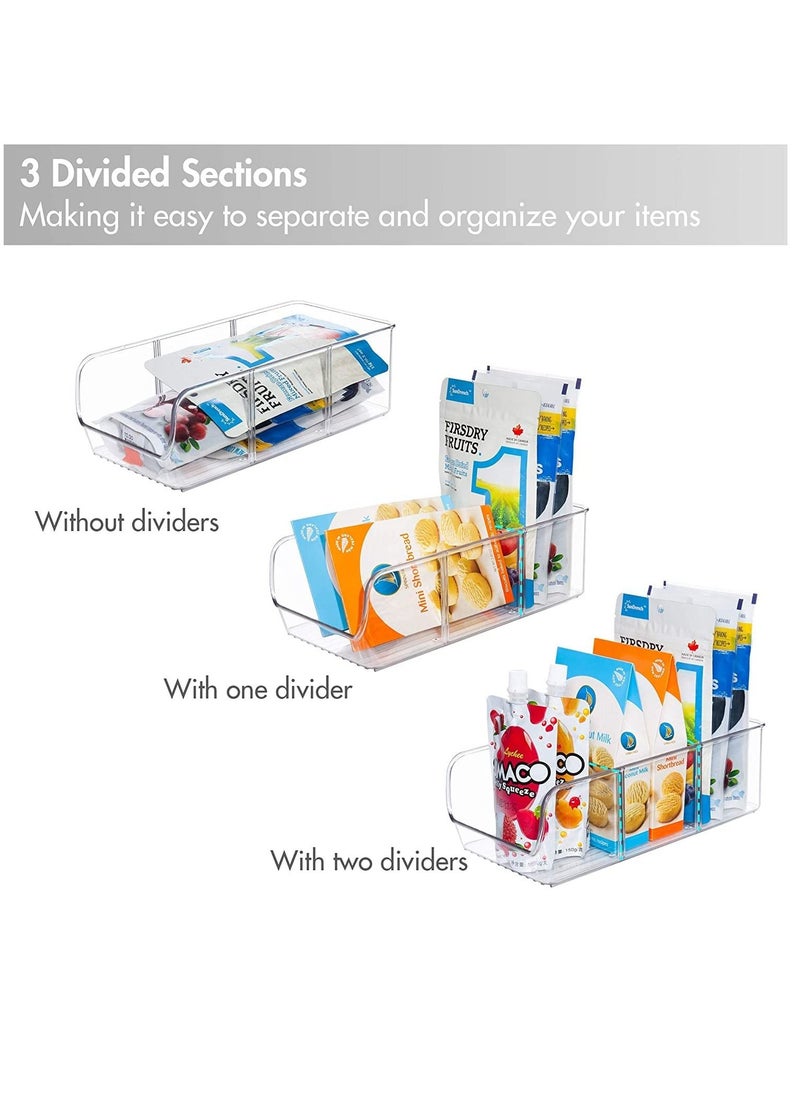 4 Pack Food Packet Organizer Bins, Plastic Clear Pantry Bins for Holding Seasoning Packets, Spice Packets, Pouches, Snacks in Kitchen, Cabinets or Countertop, with 2 Removable Dividers - pzsku/ZE935830261FBB8ECDFA5Z/45/_/1684570321/237e9947-7a07-4be1-bcfa-9f1a092daf18