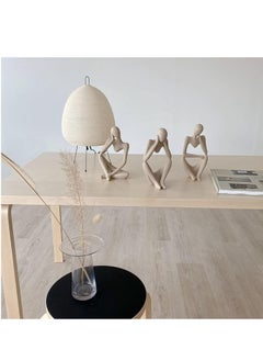 GUDOO Thinker Statues and Sculptures Sandstone Resin Thinker Statue Ornaments Abstract Style Sculptures Housewarming Gifts Housewarming Decorations Living Room Dining Desk Decorations Right Small  - Image 5