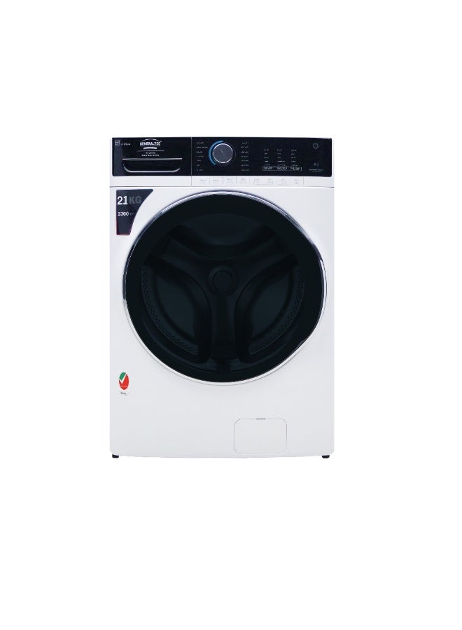 Generaltec Washing Machine- BLDC Inverter Motor - Heavy Duty 21KG with 22 Programs Front Load Washing Machine, BLDC Inverter Motor, Steam Wash, 1300 RPM, Fully Automatic Washing Machine, Digital LCD Display, Child Lock,  Model No- GWF021KG13RW, Grey Color - Image 2