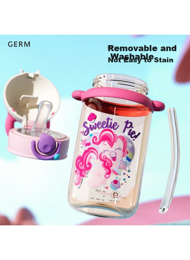 Germ Little My Little Pony Summer Children'S Plastic Cup, Girls Straw Water Cup, Student Kindergarten Cup, 480Ml, Pink - Image 5