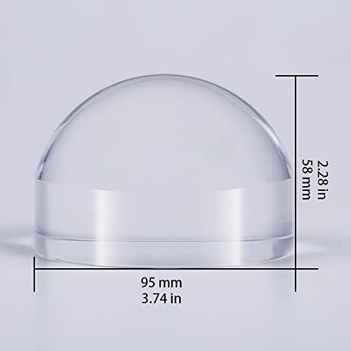 BIJIA 4 Inch Acrylic Paperweight Reading Magnifying Glass/Dome Magnifier/Paperweight Optical Half Ball Lens (95mm) - Image 2