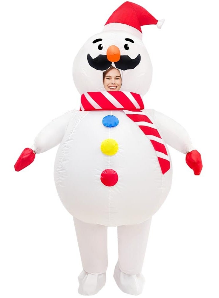 TAPIT Christmas Costume Adult Inflatable Christmas Santa Claus Suit Blow Up Xmas Costumes Jumpsuit for Women Men Unisex Adult Fancy Cosplay Bodysuit （D）  - Image 1