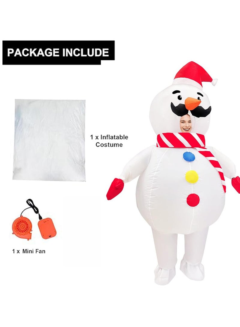 TAPIT Christmas Costume Adult Inflatable Christmas Santa Claus Suit Blow Up Xmas Costumes Jumpsuit for Women Men Unisex Adult Fancy Cosplay Bodysuit （D）  - Image 2