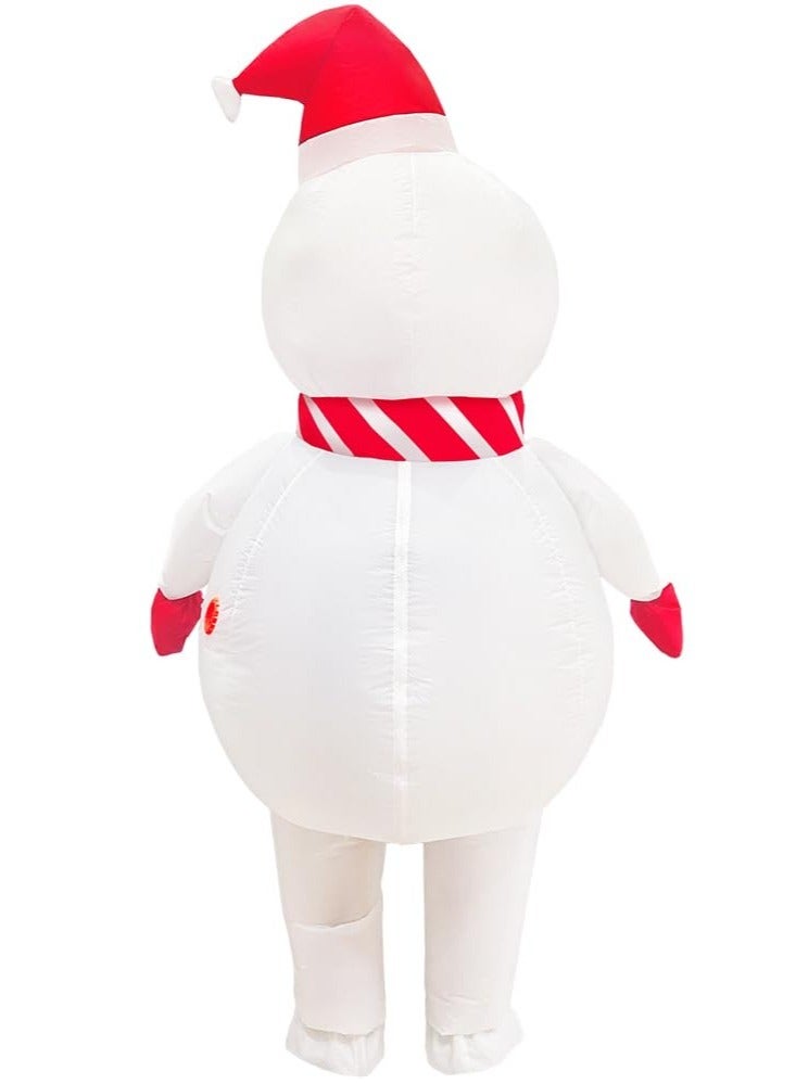 TAPIT Christmas Costume Adult Inflatable Christmas Santa Claus Suit Blow Up Xmas Costumes Jumpsuit for Women Men Unisex Adult Fancy Cosplay Bodysuit （D）  - Image 3