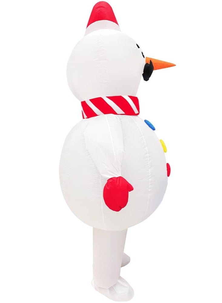 TAPIT Christmas Costume Adult Inflatable Christmas Santa Claus Suit Blow Up Xmas Costumes Jumpsuit for Women Men Unisex Adult Fancy Cosplay Bodysuit （D）  - Image 4