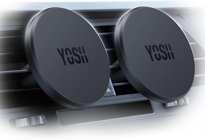 YOSH Car Phone Holder for MagSafe, Magnetic Car Phone Holder for Ventilation Grilles, Universal for iPhone Samsung Pixel & Other Geräte - with Magnet Ring (2 Stücke) - Image 1