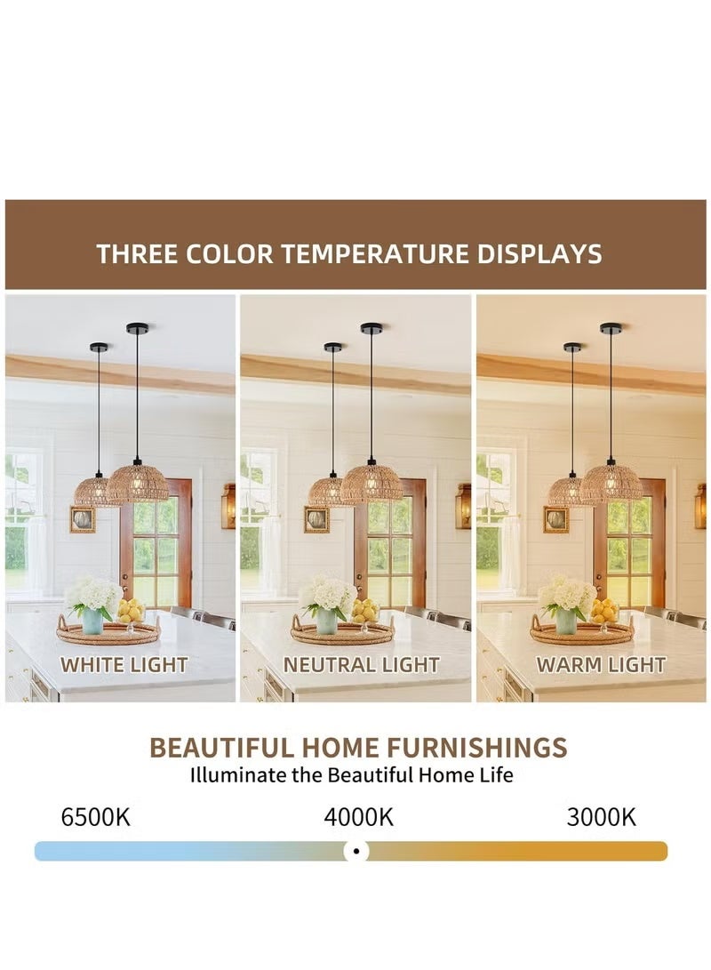 مجموعة مصابيح على شكل ثريات مصنوعة من النسيج اليدوي في غرف النوم والمطبخ والمدخل وغرفة المعيشة والممرات - Image 3