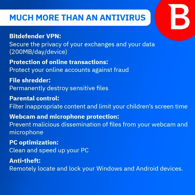 Bitdefender Total Security - 5 Devices | 1 year Subscription | PC/Mac | Activation Code by email - Image 2