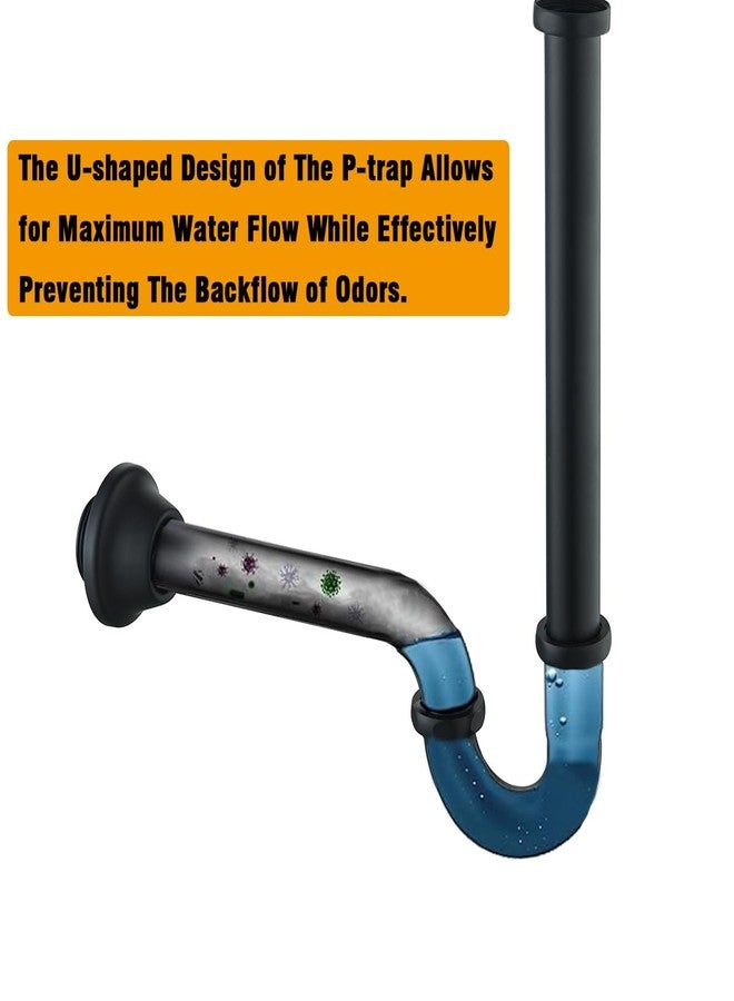 RANDOM Matte Black P Trap Bathroom Sink U-Shape 1-1/4 inch Sink Trap with Slip Joint Extension Tube,Adjustable Height Sink Waste Drain Bottle P-Trap Kit,Brass Basin Sink Plumbing.RD83555MB-L - Image 5