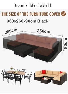 MarlaMall Patio Furniture Cover 350x260x90cm Black 210D  - Image 2