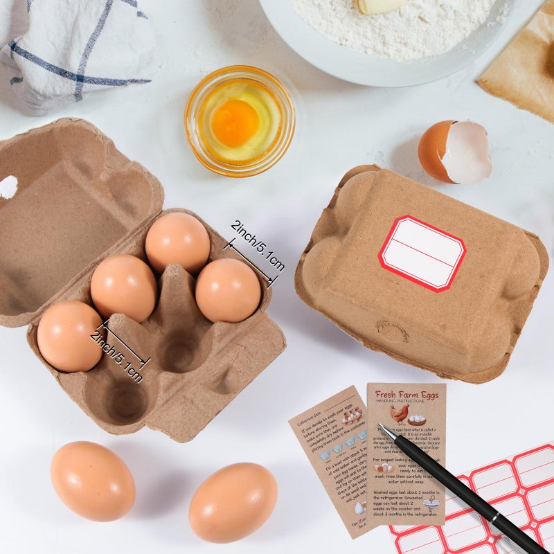 DecarDamai 40 Pack Half Dozen Egg Cartons Bulk 6 Count, Empty Natural Paper Pulp Egg Cartons Reusable, Strong Sturdy Design Made from Natural Cardboard. - Image 3