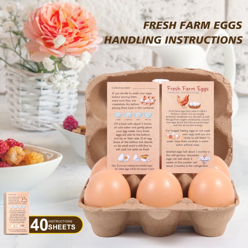 DecarDamai 40 Pack Half Dozen Egg Cartons Bulk 6 Count, Empty Natural Paper Pulp Egg Cartons Reusable, Strong Sturdy Design Made from Natural Cardboard. - Image 4