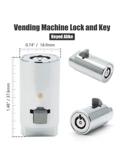 SYOSI Vending Machine Lock and Key, 2 Pack Universal Security Soda Machine Lock with Tubular Keyway Fits Most T Handle Locks, Replacement for Coke Snack Candy Machine Lock  - Image 3