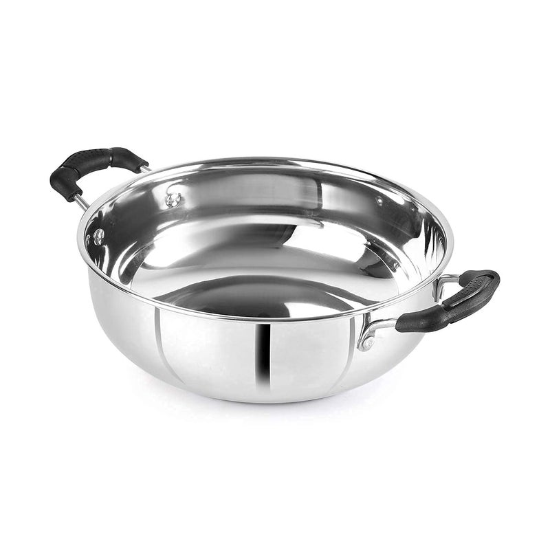 RJ kitchenware Store Stainless Steel Induction Compatible Stainless Steel Kadhai 3 LTR uses for Gas Stove Gas chulha Electric Gas and Induction - Image 2