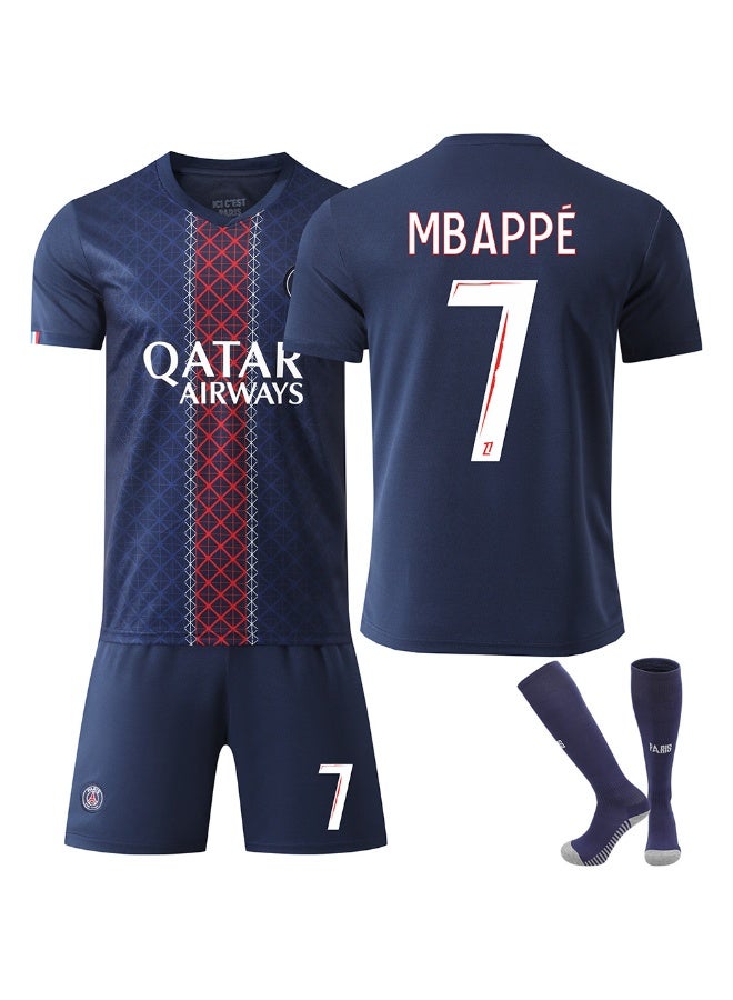 PSG طقم كرة قدم بي إس جي 2026 - قميص وشورت قصير الأكمام مع جوارب - قابل للتنفس - مقاسات متعددة للكبار - Image 1