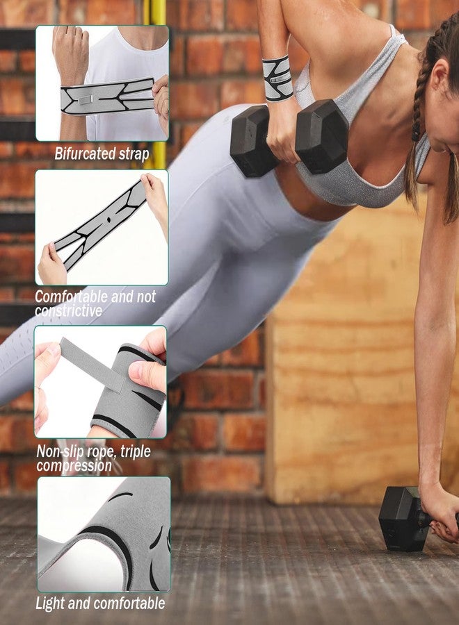 FVVWVV 2 Pack Wrist Brace for Right & Left Hand, Ultra-Thin Compression Wrist Band Adjustable Wrist Wrap for Tendonitis, Arthritis, Weightlifting, Sports (Gray, One Size) - Image 3