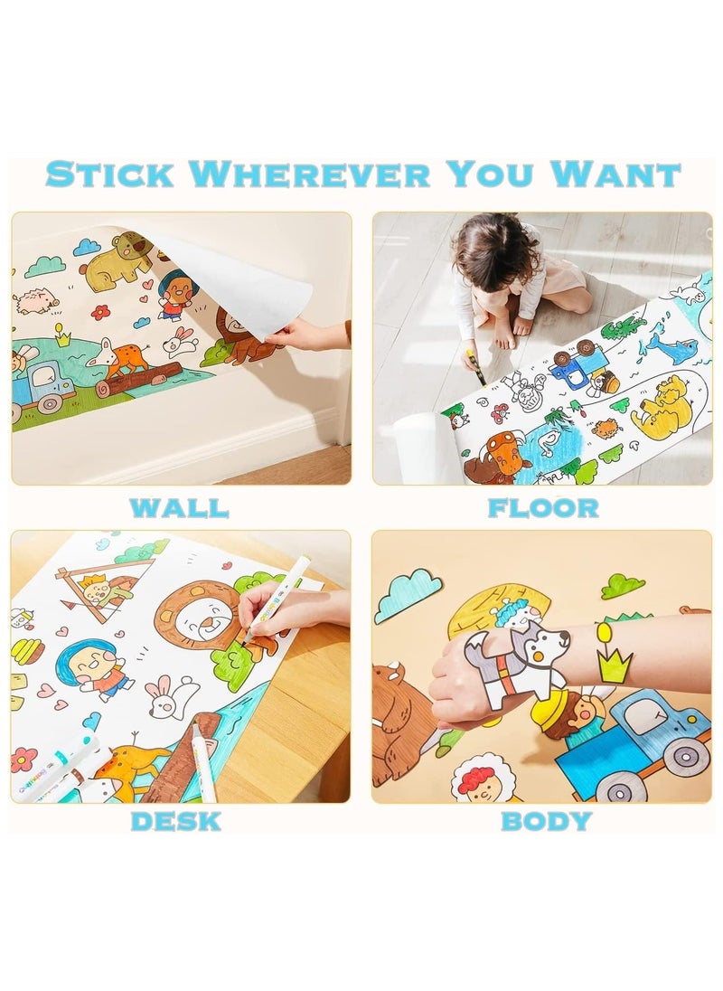 Chocisong 300X30cm Children's Drawing Paper Roll, Coloring Paper Roll for Kids, Large Coloring Poster for Toddlers, Stickable Drawing Paper Roll, DIY Painting Ideal Gift for Class Home Birthday Party  - Image 4