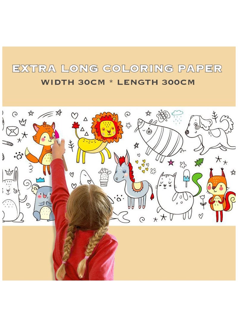 Chocisong 300X30cm Children's Drawing Paper Roll, Coloring Paper Roll for Kids, Large Coloring Poster for Toddlers, Stickable Drawing Paper Roll, DIY Painting Ideal Gift for Class Home Birthday Party  - Image 2