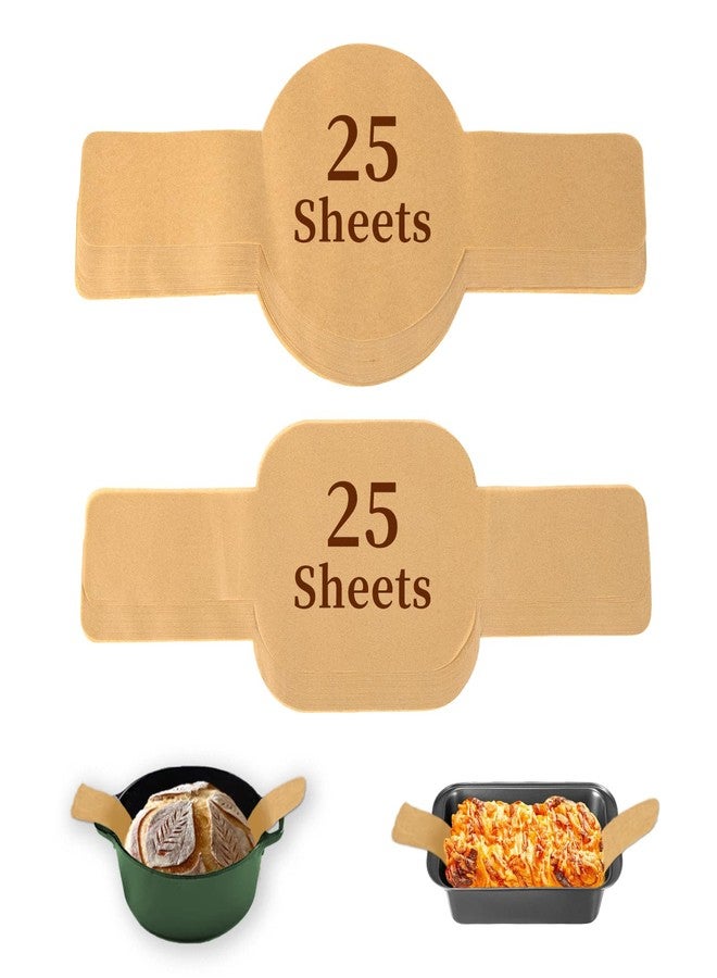 BlissBoard Sourdough Parchment Paper for Dutch Oven, BlissBoard Bread Sling, 8" Round Parchment Paper with Long Handles for Loaf Pan, Easy-Lift, Non-Stick, Odor-Free, 50 Sheets for Sourdough or Cake Baking - Image 1
