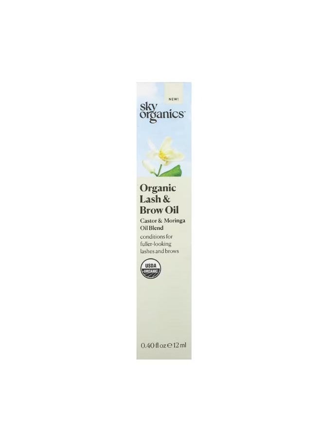 Sky Organics Organic Lash & Brow Oil Castor & Moringa Oil Blend 0.40 fl oz 12 ml  - Image 2