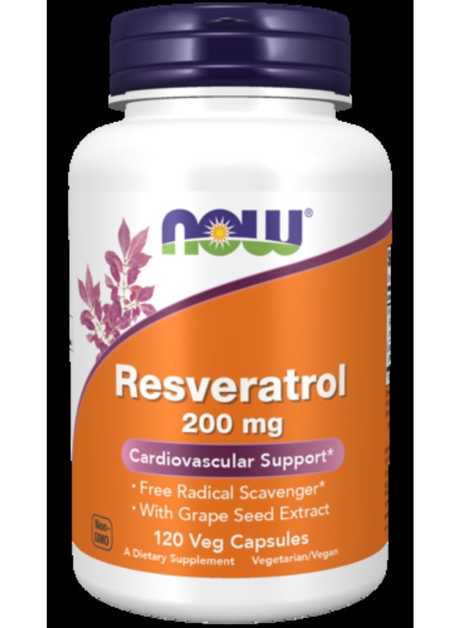 Now Foods Resveratrol 200mg 120 Veg Capsules