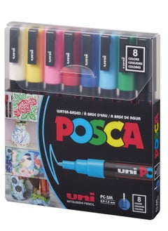 Uni Mitsubishi Uni Mitsubishi Pencil - Posca Paint Marker Pen - PC-3M Medium Tip 0.9-1.3 mm, 8 Basic Colors  - Image 1