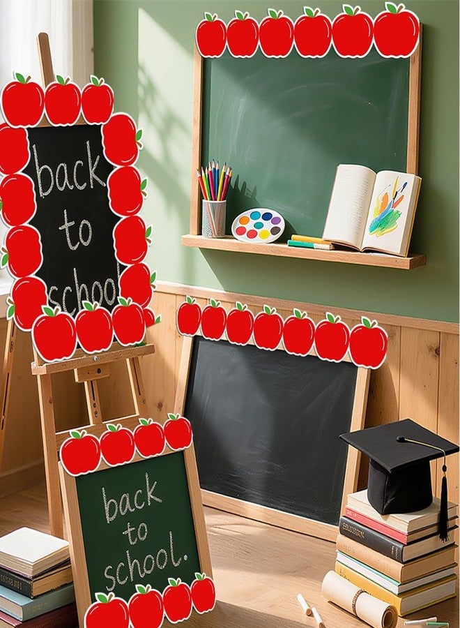 AWEELON 65.6Ft Back to School Bulletin Board Border Apple Trim Non-Stick Red Paper Border Roll for Classroom Chalkboard Decoration - Image 3