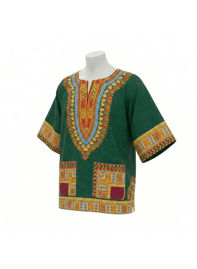 Women's Printed Short-Sleeve Casual Tunic Blouse - Image 4