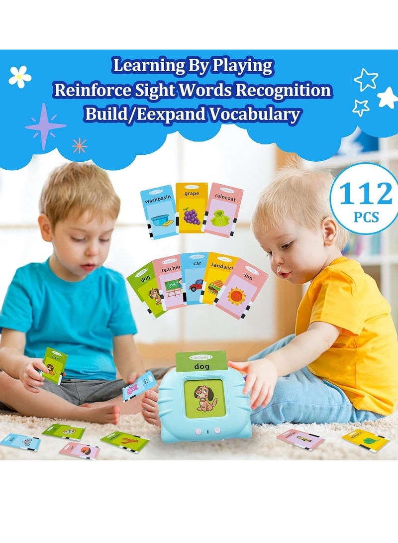 Flash Cards Educational Learning Toys for 2 3 4 5 6 Year Old Boys and Girls with Sound Effect, 224 Sight Words Learning, Birthday Christmas Toddler Toys Blue - Image 5