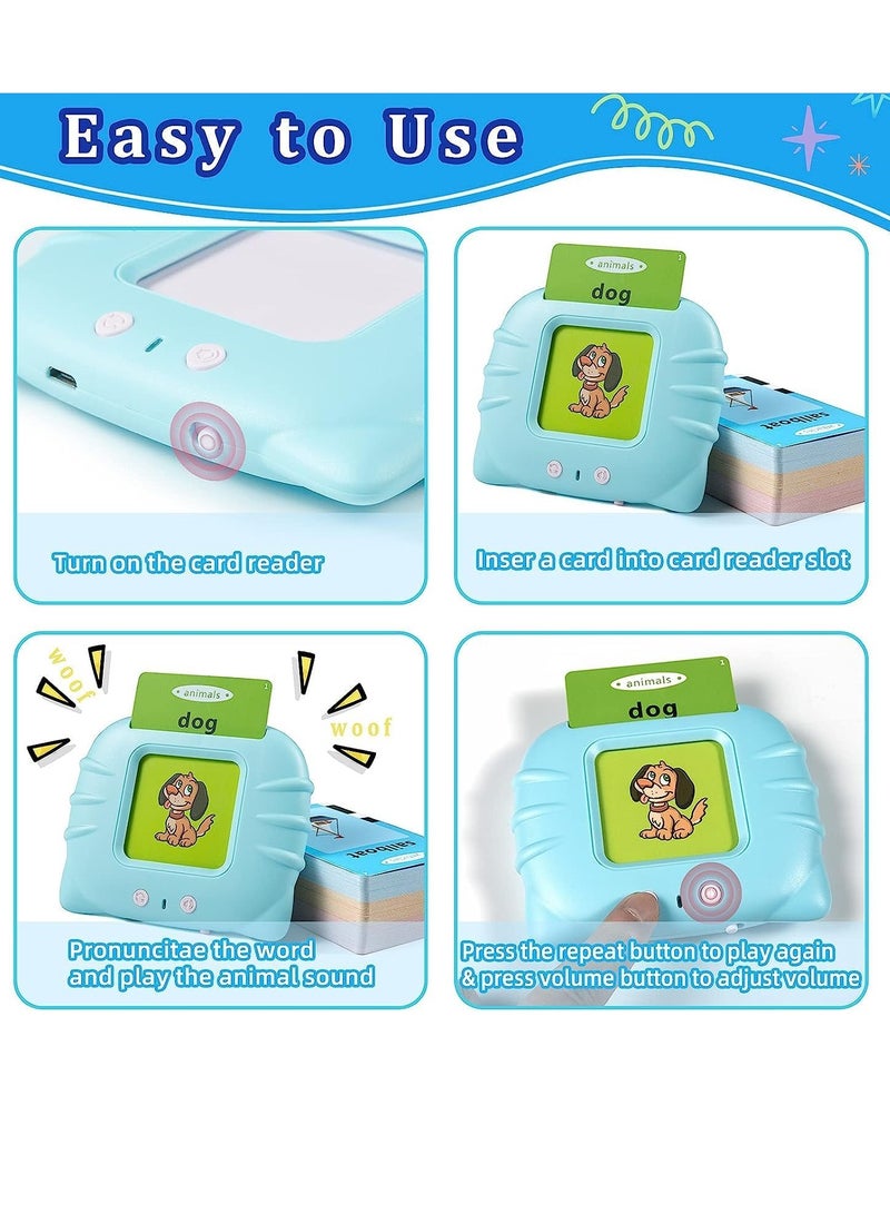 Flash Cards Educational Learning Toys for 2 3 4 5 6 Year Old Boys and Girls with Sound Effect, 224 Sight Words Learning, Birthday Christmas Toddler Toys Blue - Image 2